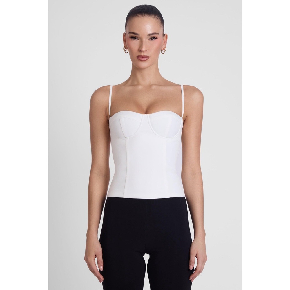 NWT! LEAU Bali Bustier Corset Top  White/ Size S